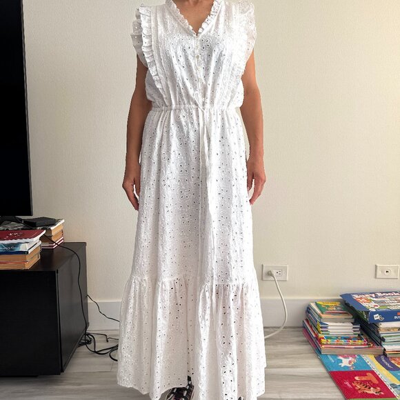 Ralph Lauren Authentic White Long Dress Women Size M - Picture 1 of 10